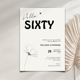 Elegante Hello Sixty Vetgedrukte Typografie 60ste  Kaart
