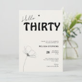 Elegante Hello Thirty Bold Typografie 30e Verjaard Kaart (Staand voorkant)