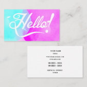 Elegante Hello-waterverf Visitekaartje (Voorkant / Achterkant)