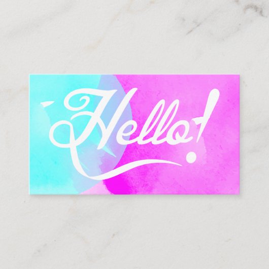 Elegante Hello-waterverf Visitekaartje (Voorkant)