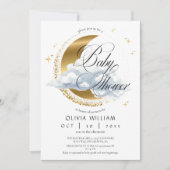 Elegante Hemel Neutrale Script Baby Shower Kaart (Voorkant)