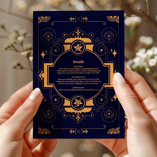 Elegante Hemelbruiloft Informatiekaartje