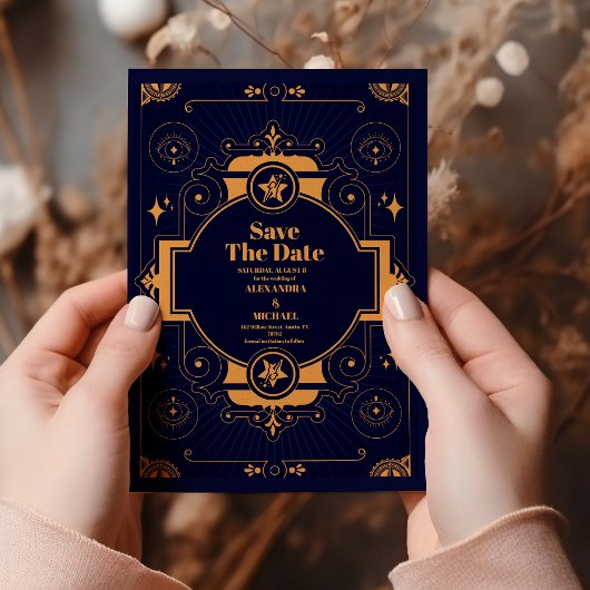 Elegante Hemelbruiloft Save The Date