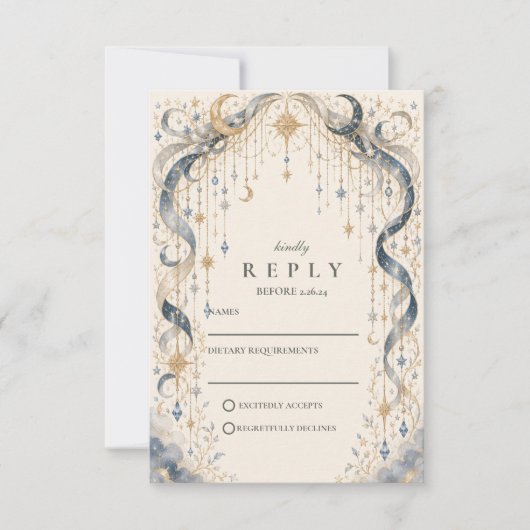 Elegante Hemelbruiloftboog RSVP Kaartje (Voorkant)