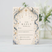 Elegante Hemelbruiloftboog RSVP Kaartje (Staand voorkant)