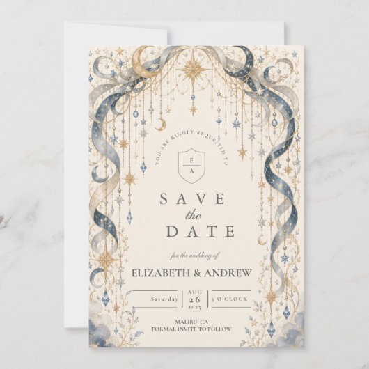 Elegante Hemelbruiloftboog Save The Date (Voorkant)