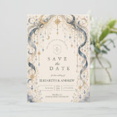 Elegante Hemelbruiloftboog Save The Date (Staand voorkant)