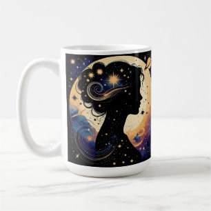 Elegante Hemellichaam Vrouw Silhouet Koffiemok