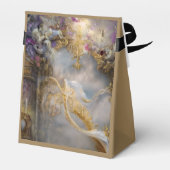 Elegante hemels gouden poort, gouden tekst bedankdoosjes (Achterkant)