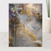 Elegante hemels gouden poort, gouden tekst kaart (Achterkant)