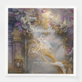 Elegante hemels gouden poort, gouden tekst servet