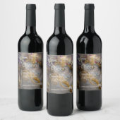 Elegante hemels gouden poort, gouden tekst wijn etiket (Flessen)