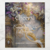 Elegante hemels gouden poort, gouden tekst wijn etiket (Enkel label)