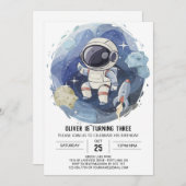 Elegante Hemelse Bewerkbare Ruimtevaarder Jongen V Kaart (Voorkant / Achterkant)