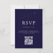 Elegante Hemelse Blauwe QR Code Moderne bruiloft RSVP Kaartje (Voorkant)