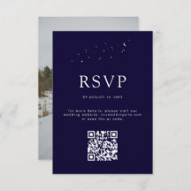 Elegante Hemelse Blauwe QR Code Trouwfoto