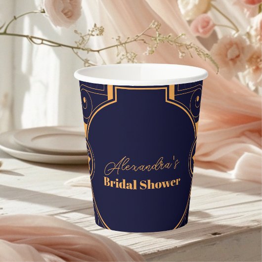 Elegante Hemelse Bruidsdouche Papieren Bekers