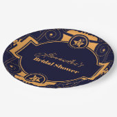 Elegante Hemelse Bruidsdouche Papieren Bordje (Gekanteld)