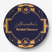 Elegante Hemelse Bruidsdouche Papieren Bordje (Voorkant)
