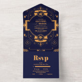 Elegante hemelse bruiloft all in one uitnodiging (Binnen)