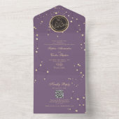 Elegante hemelse bruiloft all in one uitnodiging (Binnen)