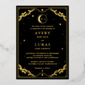 Elegante Hemelse bruiloft Folie Uitnodiging (Voorkant)