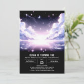 Elegante Hemelse Digitale Verjaardag Kaart (Staand voorkant)