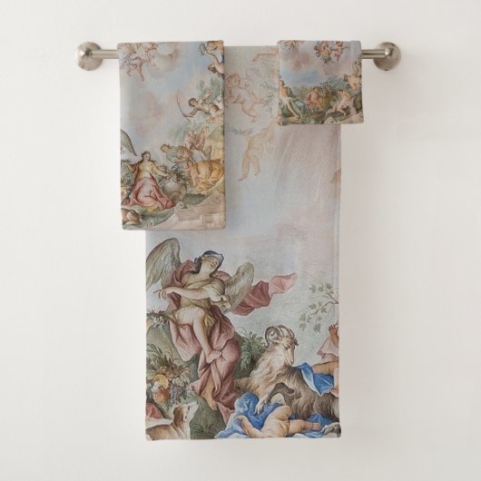 Elegante Hemelse Engelen en Cherubs Bad Handdoek (Insitu)