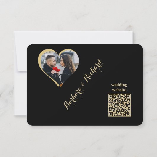 Elegante hemelse foto bruiloft RSVP Kaart (Achterkant)