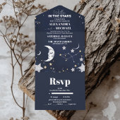 Elegante Hemelse Halve Maan bruiloft All In One Uitnodiging