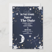 Elegante Hemelse Halve Maan bruiloft Save The Date (Voorkant)