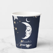 Elegante Hemelse Halvemaan Bruidsdouche Papieren Bekers (Voorkant)