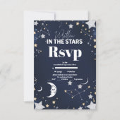 Elegante Hemelse Halvemaan Bruiloft RSVP Kaartje (Voorkant)