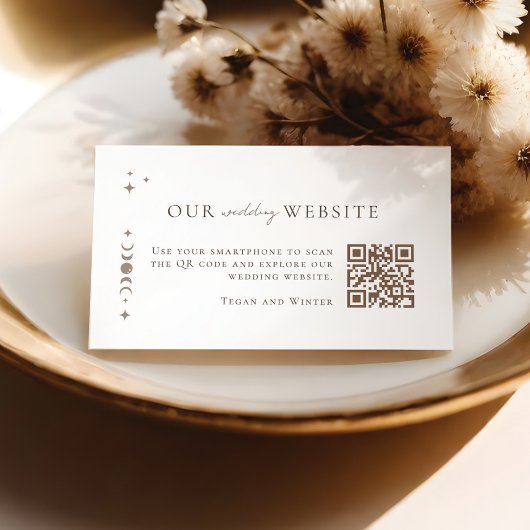 Elegante Hemelse Huwelijkswebsite RSVP QR Code Informatiekaartje