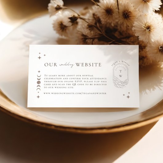 Elegante Hemelse Huwelijkswebsite RSVP QR Code Informatiekaartje