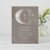 Elegante hemelse maan mystieke bruiloft kaart (Staand voorkant)