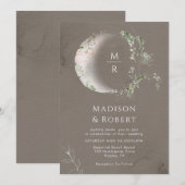 Elegante hemelse maan mystieke bruiloft kaart (Voorkant / Achterkant)