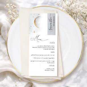 Elegante Hemelse Maan Sterren, Menu met Gastnaam