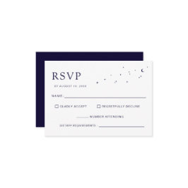 Elegante hemelse Midnight Blue Monogram bruiloft RSVP Kaartje