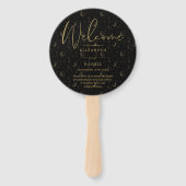 Elegante hemelse mystieke bruiloft programma Hart Handwaaier (Voorkant)