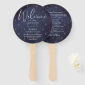 Elegante hemelse mystieke bruiloft programma Hart Handwaaier (Voorkant en achterkant)