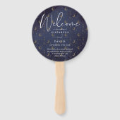 Elegante hemelse mystieke bruiloft programma Hart Handwaaier (Voorkant)