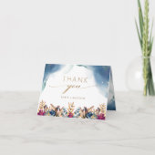 Elegante hemelse, mystieke tuin bruiloft gevouwen bedankkaart (Voorkant)