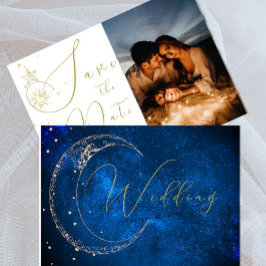 Elegante hemelse sterren foto avond bruiloft save the date