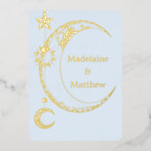 Elegante hemelse sterren Galaxy avond bruiloft Folie Uitnodiging (Voorkant)