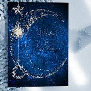 Elegante hemelse sterren Galaxy avond bruiloft Kaart
