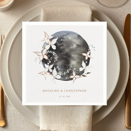 Elegante hemelse vlinder bewaar de datum bruiloft servet