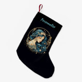 Elegante Hemelse Vrouw Boho Chic Kerstmis Kleine Kerstsok (Voorkant (Hangend))