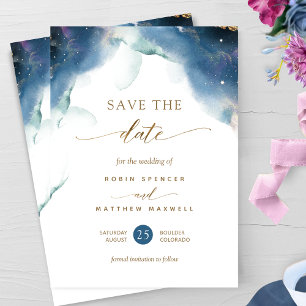 Elegante hemelse Waterverf bruiloft Save The Date