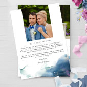 Elegante hemelse Waterverf foto bruiloft Bedankkaart